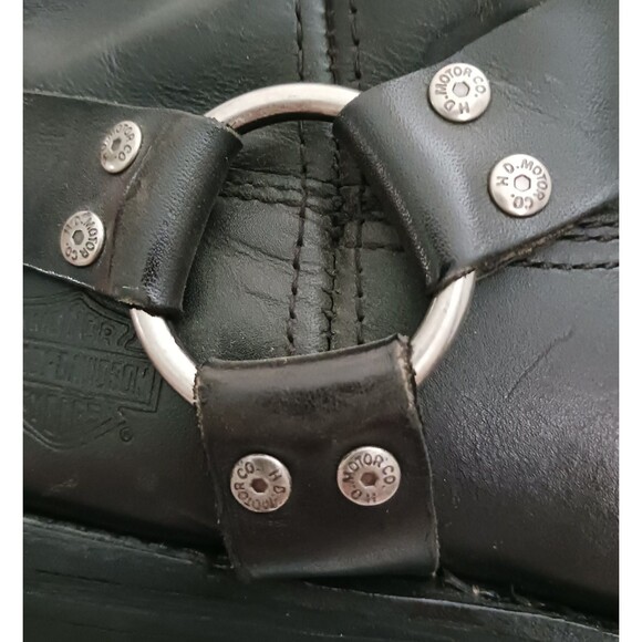 Harley Davidson Hustin 95354 Blk Leather Harness Moto Boot Square Toe  US12 - Picture 3 of 14